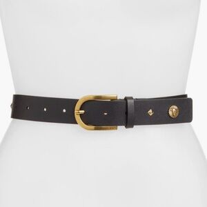 Michael Kors Studded Black Leather Belt